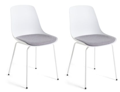 An Image of Habitat Eva Pair of Dining Chairs - White