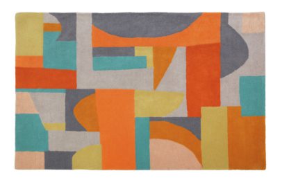 An Image of Habitat Byron Patterned Wool Cut Pile Rug - 140x200cm -Multi