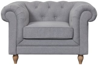 An Image of Habitat Chesterfield Woven Armchair - Light Grey