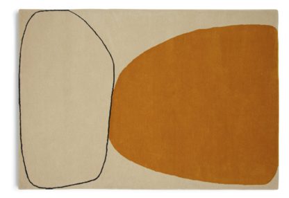 An Image of Habitat Pebble Wool Cut Pile Rug - 160x230cm - Gold