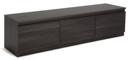 An Image of Habitat Jenson 3 Door TV Unit - Black Brown