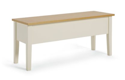 An Image of Habitat Chicago Solid Wood Storage Bench - Oak & Cream