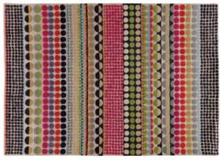 An Image of Habitat Bloomsbury Geo Wool Cut Pile Rug - 170x240cm - Multi