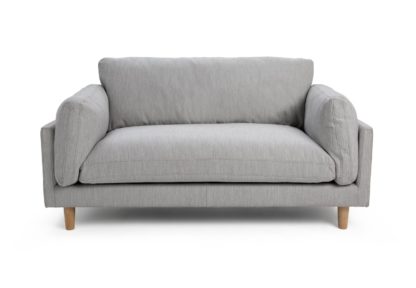 An Image of Habitat Salome 2 Seater Fabric Sofa - Light Grey