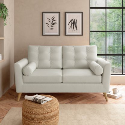 An Image of Lewes Slub Cotton Blend 3 Seater Sofa Slub Cotton Blend Black