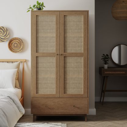 An Image of Indi Double Wardrobe Wood (Brown)