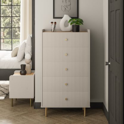 An Image of Georgi 5 Drawer Chest Grey Grey