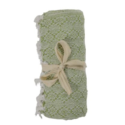 An Image of Simply Green Recycled Cotton Diamond Throw Blush