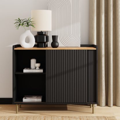 An Image of Georgi Small Sideboard Black Black