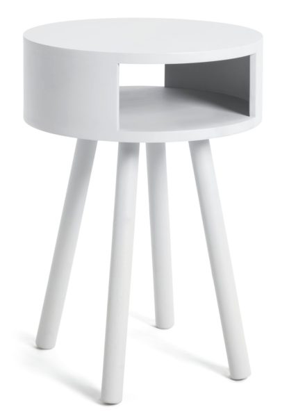 An Image of Habitat Rue 1 Drawer Side Table - White