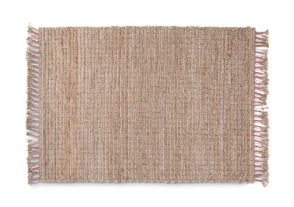 An Image of Habitat Jute Tassel Rug - Natural - 120X170cm