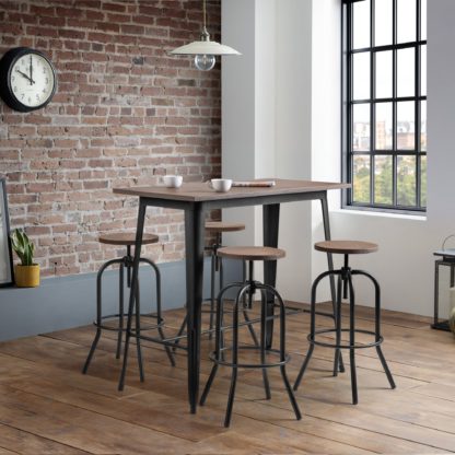 An Image of Grafton Bar Table with 2 Spitfire Stools Mocha