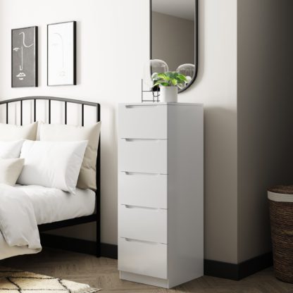 An Image of Larson 5 Drawer Tallboy White