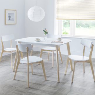 An Image of Casa Set of 4 Dining Chairs White White