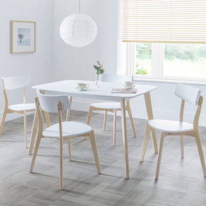 An Image of Casa Set of 4 Dining Chairs White White