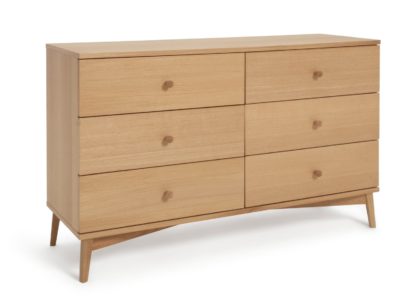 An Image of Habitat Kirk 3+3 Drawer Chest - Oak