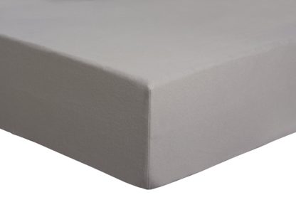 An Image of Habitat Cotton Brushed Grey Fitted Sheet - Kingsize