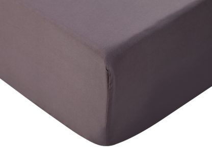 An Image of Silentnight Supersoft Dove Grey Fitted Sheet - Kingsize