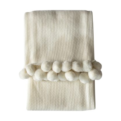 An Image of Plump Pom Pom Cream Throw Cream