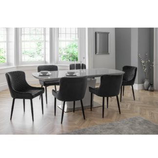 An Image of Como High Gloss Extendable Dining Table Grey Grey