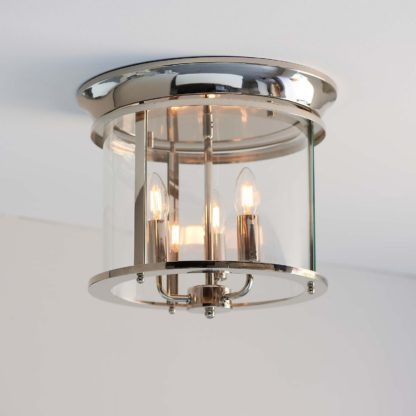 An Image of Hampworth Flush Light - 3lt Nickel