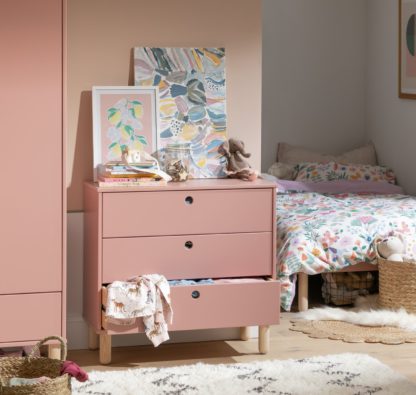 An Image of Habitat Kids Eden 3 Chest of Drawers - Pink