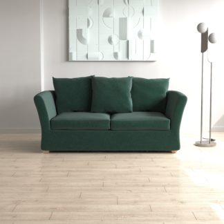 An Image of Emmett Velvet Sofa Bed Velvet Bottle Green