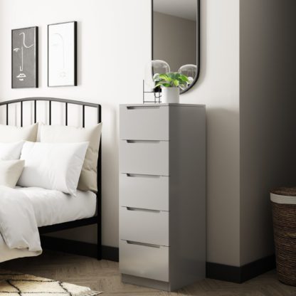 An Image of Larson 5 Drawer Tallboy White