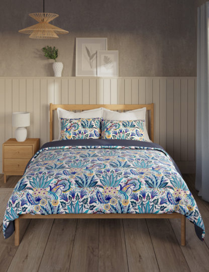 An Image of M&S Pure Cotton Sateen Floral Bedding Set