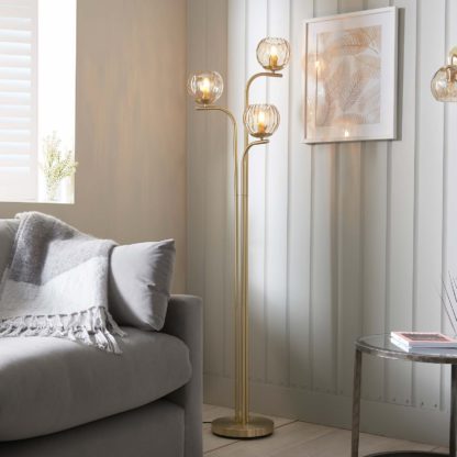 An Image of Geneva Floor Lamp - Brass