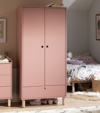 An Image of Habitat Kids Eden 2 Door Wardrobe - Pink