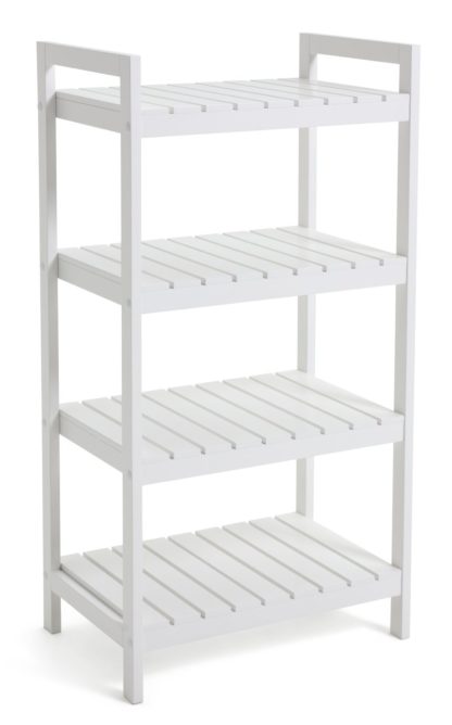 An Image of Habitat Slatted 4 Shelf Storage Unit - White