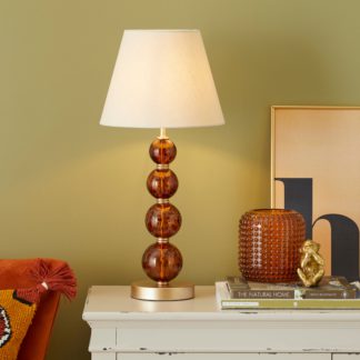 An Image of Lilo Tortoiseshell Glass Table Lamp Brown