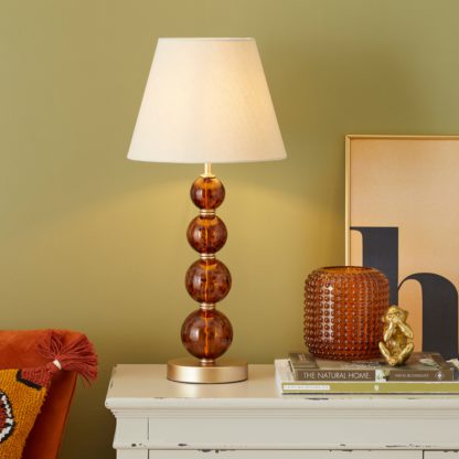 An Image of Lilo Tortoiseshell Glass Table Lamp Brown