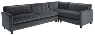 An Image of Habitat Chester Left Corner Velvet Sofa - Grey