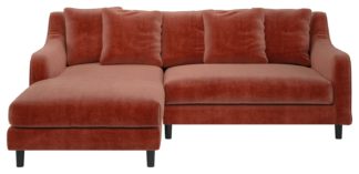 An Image of Habitat Swift Left Corner Velvet Chaise - Orange