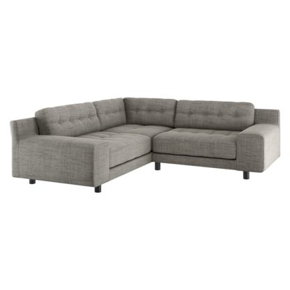 An Image of Habitat Hendricks Right Corner Fabric sofa - Black & White