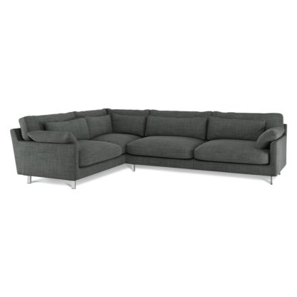 An Image of Habitat Cuscino Right Corner Fabric Chaise - Black and White