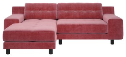 An Image of Habitat Hendricks Left Corner Velvet Chaise - Dusty Rose