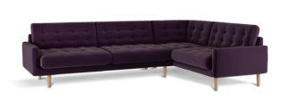 An Image of Habitat Fenner Left Corner Fabric Sofa - Dark Purple