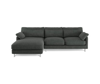 An Image of Habitat Cuscino Left Corner Fabric Chaise - Charcoal