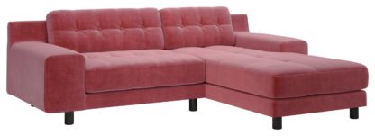 An Image of Habitat Hendricks Right Corner Velvet Sofa - Ink Blue