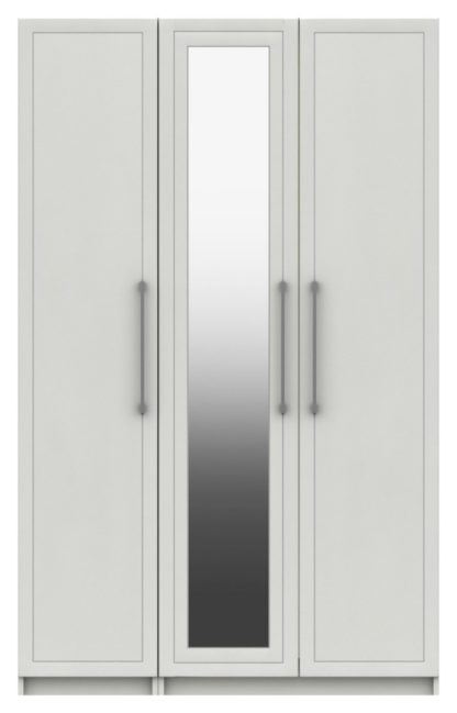 An Image of Hatfield 3 Door Mirror Wardrobe - White Gloss