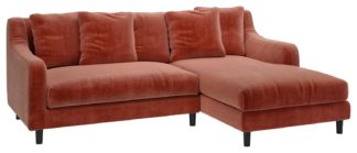 An Image of Habitat Swift Right Corner Velvet Chaise - Orange