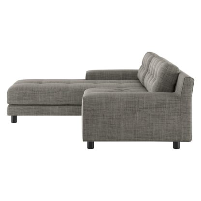 An Image of Habitat Hendricks Left Corner Fabric Chaise - Black & White