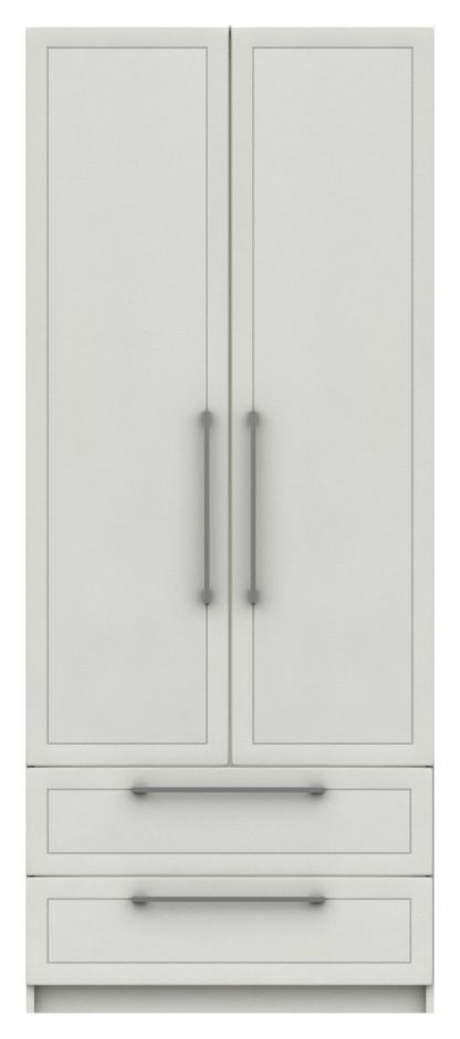 An Image of Hatfield 2 Door 2 Drawer Wardrobe - White Gloss