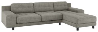 An Image of Habitat Hendricks Left Corner Fabric Chaise - Black & White