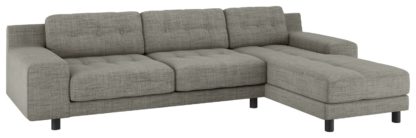 An Image of Habitat Hendricks Left Corner Fabric Chaise - Black & White