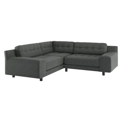 An Image of Habitat Hendricks Right Corner Fabric sofa - Charcoal