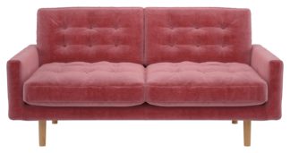 An Image of Habitat Fenner 2 Seater Velvet Sofa - Sage